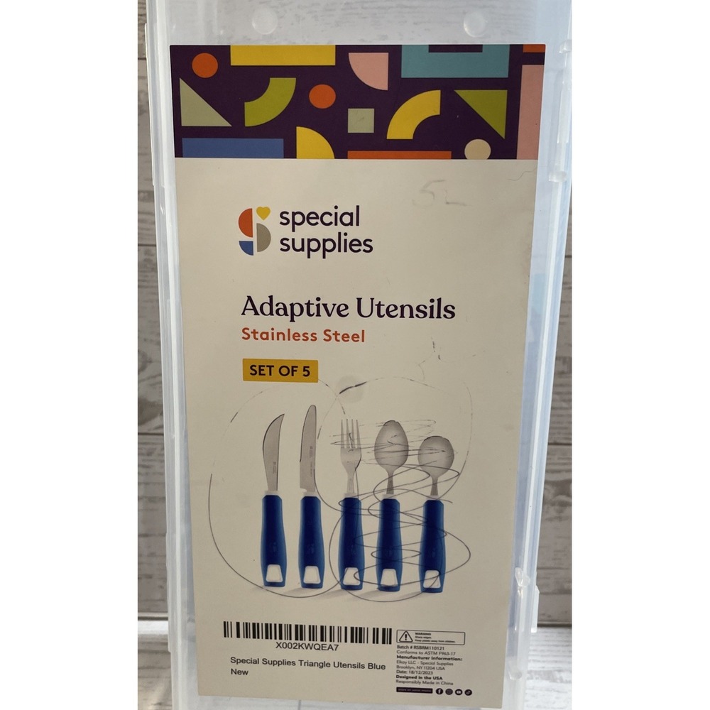 Special Supplies Weighted Adaptive Utensils 8 Pieces Assorted Stainless Steel